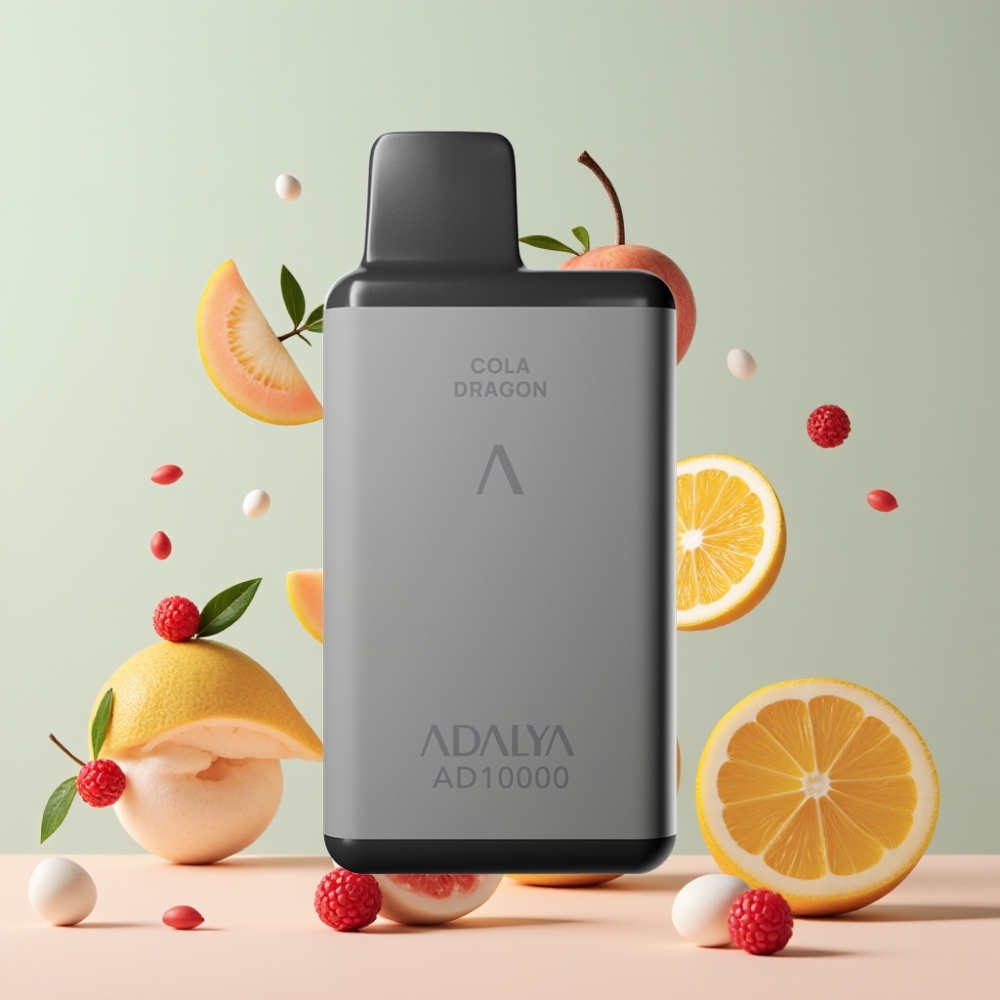 Adalya AD 10000 Puffs Suomi Tukku Kertakäyttöinen Vape – Avaruusharmaa, 14 ml nestemäistä, 2% nikotiinia, USB-C-lataus