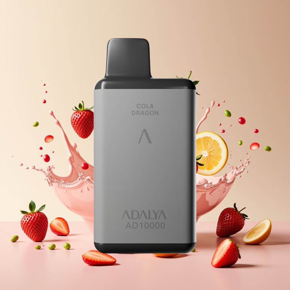 Adalya AD 10000 Puffs Suomi Tukku Kertakäyttöinen Vape Mansikkapärinä – Space Gray, USB-C, 14 ml, 2% Nikotiinia