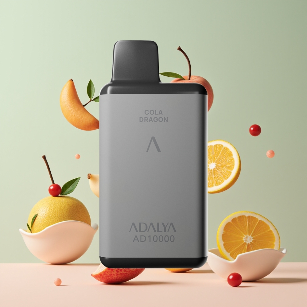 Adalya AD 10000 Puffs Suomi Tukku Mint Point - 14 ml, 2% Nikotiinia, Space Gray, USB-C Lataus