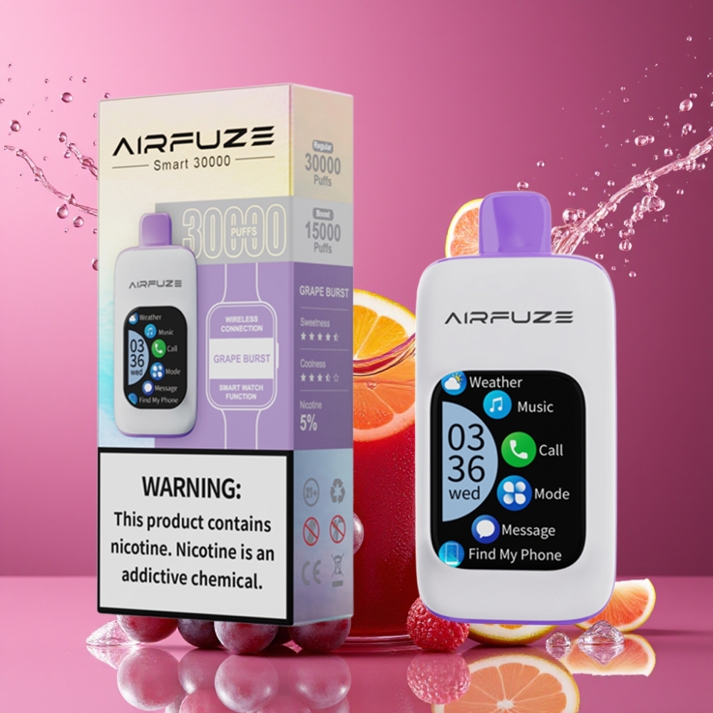 AirFuze Smart 30000 Puffs Disposable Vape Viinirypäle Räjähdys Suomi tukku - 5% Nikotiinia, 900mAh, Type-C, 2.01