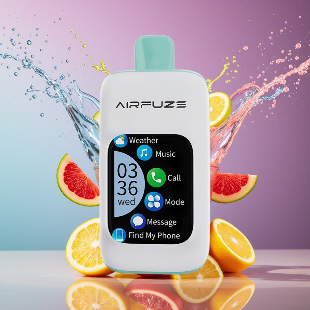 AirFuze Smart 30000 Puffs Suomi Tukku Disposable Vape Sateenkaarihedelmäpurkaus 2.01" TFT-kosketusnäyttö 900mAh Type-C