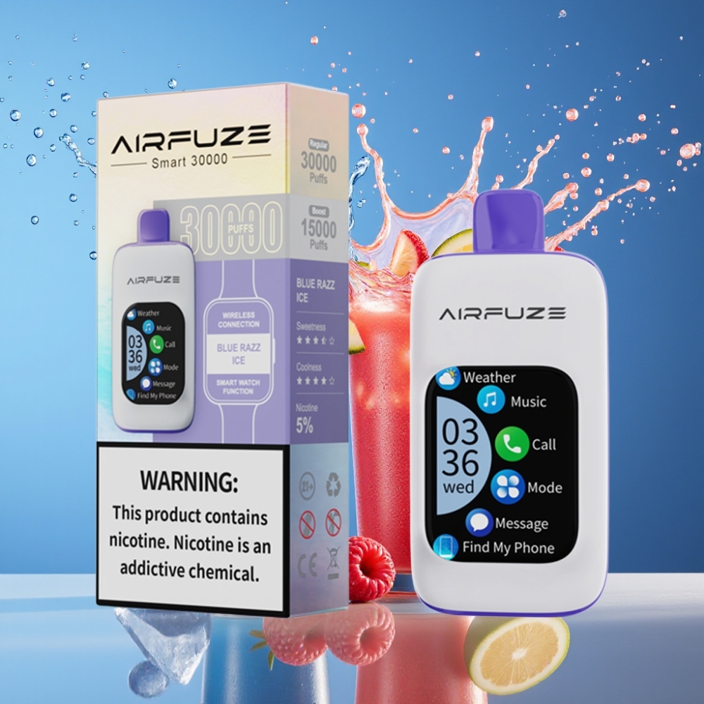 AirFuze Smart 30000 Puffs Suomi Tukku Disposable Vape Sininen Vadelma-Jää & 2.01