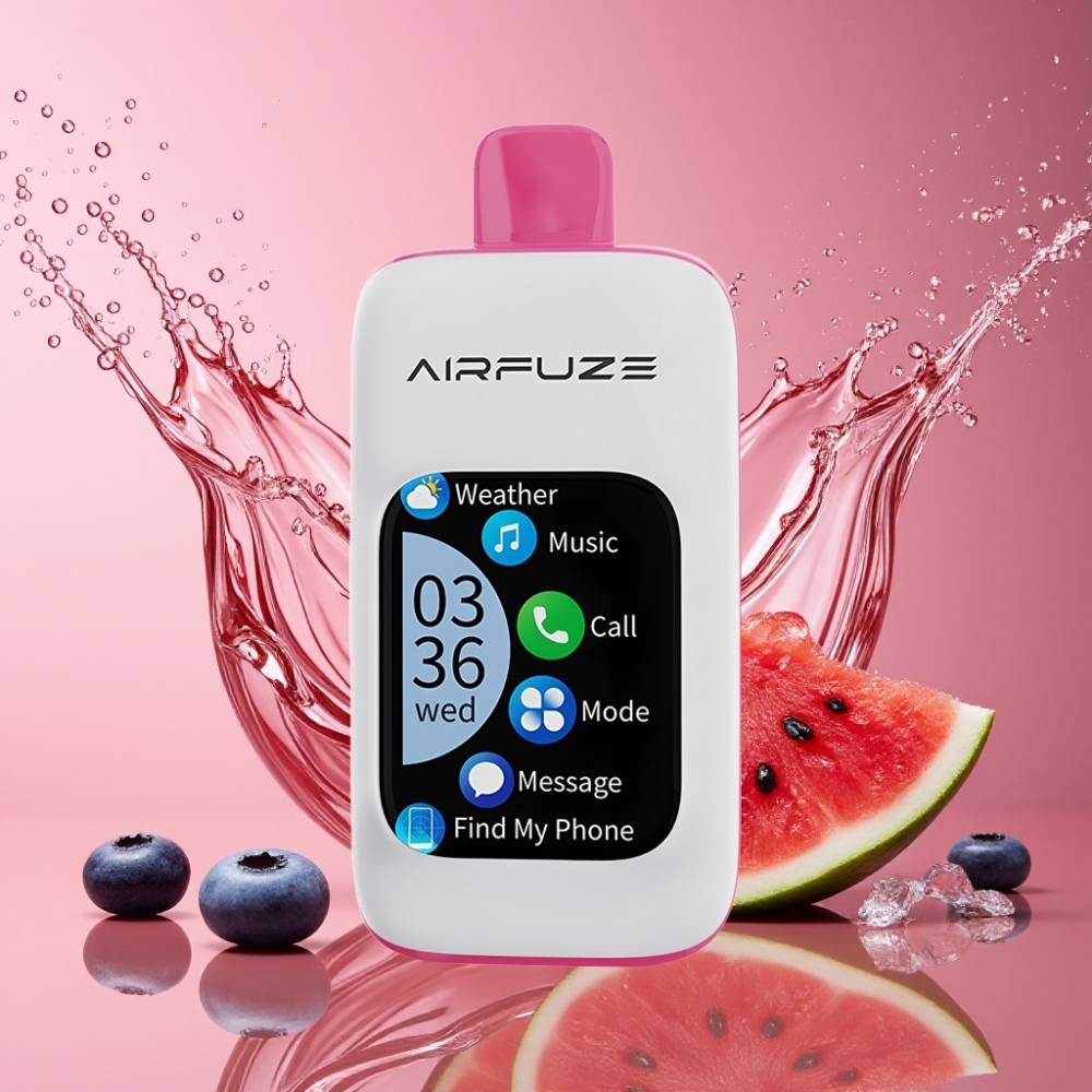 AirFuze Smart 30000 Puffs Suomi tukku Disposable Vape Mustikka-Arbuusi 900mAh Type-C 2.01" TFT Kosketusnäyttö