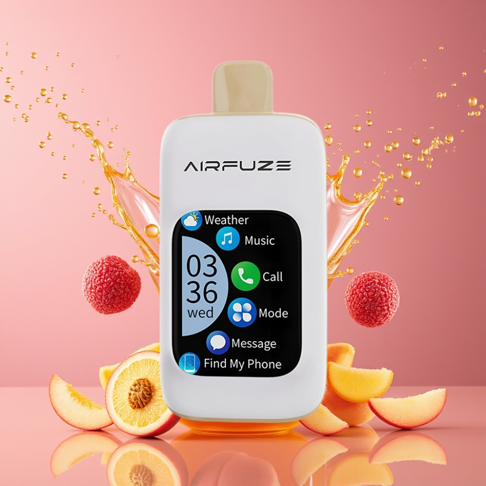 AirFuze Smart Pro 40000 Puffs Suomi Tukku Disposable Vape Mehevä Persikka 900mAh Ladattava 20ML 2%/5% Nikotiinia 10kpl näyttölaatikossa