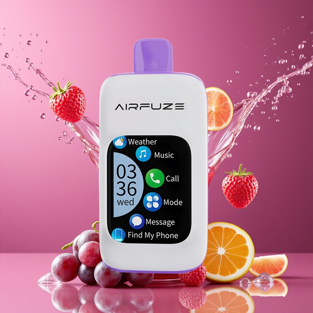 Suomi tukku AirFuze Smart Pro 40000 Puffs 20ML 900mAh Ladattava Disposable Vape Viinirypäle Räjähdys