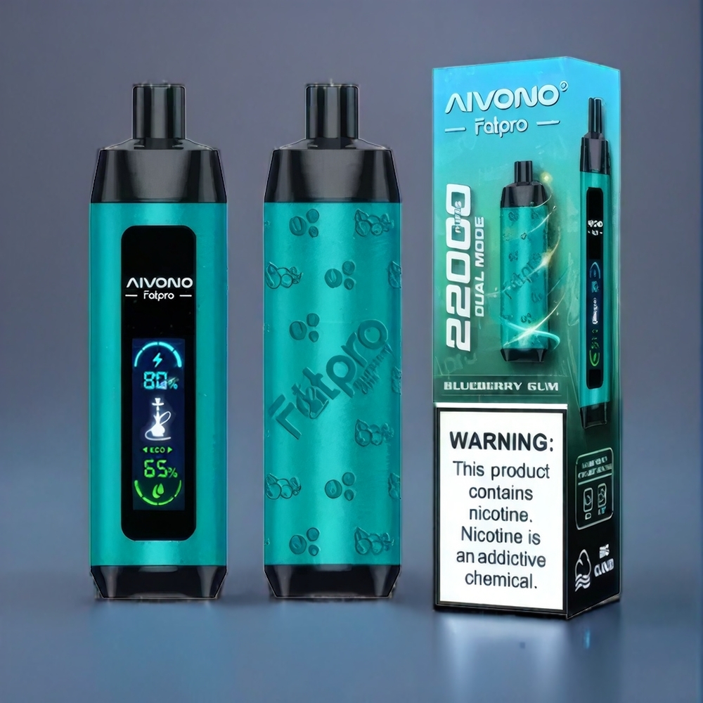 Suomi tukku Aivono AIM FATPRO 22000 Puffs 28ml Mustikka 0%,2%,3%,5% Nikotiinia 600mAh Ladattava 0.6 ohm Mesh Coil Eco/Boost Dual Modes