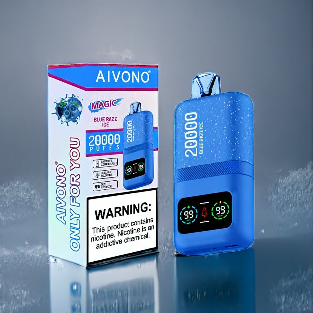 Suomi tukku - Aivono AIM MAGIC 20000 Puffs Vape Sininen Vadelma-Jää 26ml Dual Mesh Coils LCD Type-C 600mAh 10 Makua