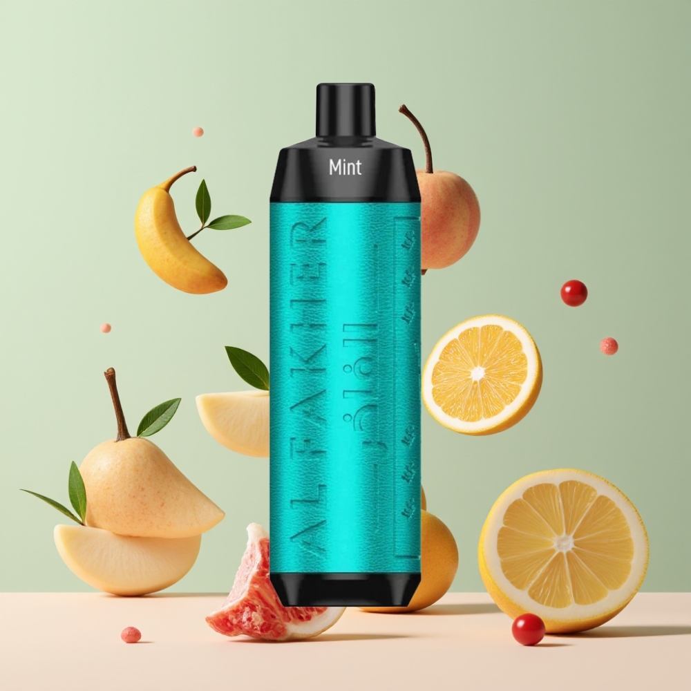 Al Fakher Crown Bar 8000 Crystal Kertakäyttöinen Vape Mint - Suomi Tukku - 18ml, 5mg, 8000 Puffs, USB-C