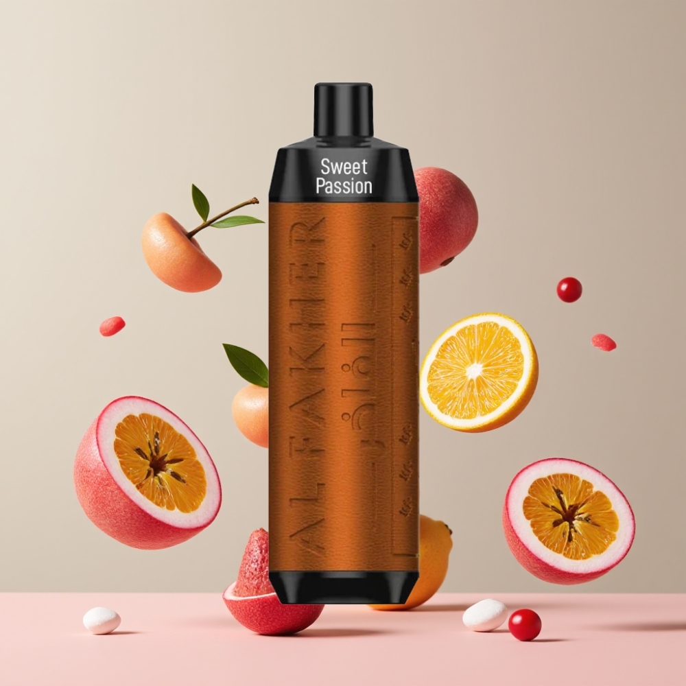 Suomi tukku Al Fakher Crown Bar 8000 Crystal Kertakäyttöinen Vape 18ml Makea Passiohedelmä 8000 Puffs 5mg Nikotiinia USB-C Lataus