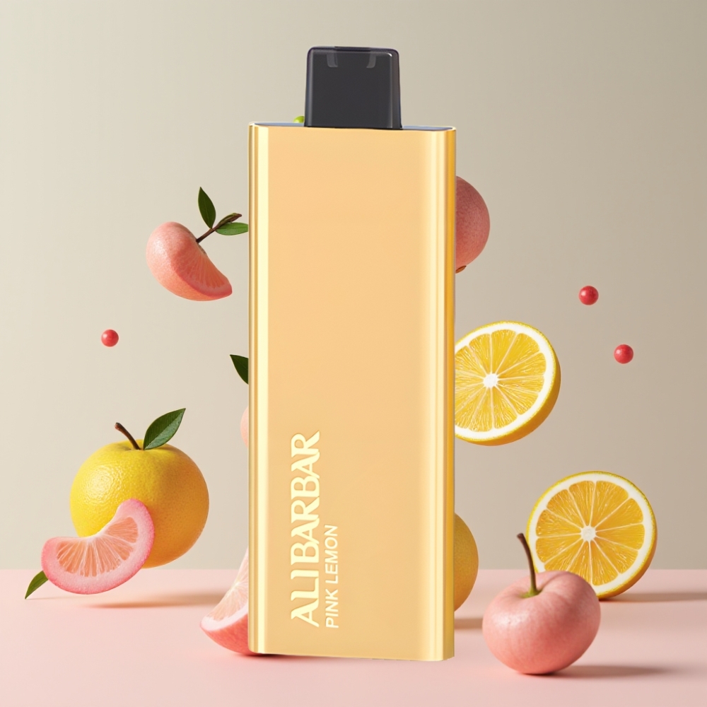 Suomi tukku Alibarbar Pandora 7000 Puffs Kertakäyttöinen Vape 17ml 1.0 Ohm Vaaleanpunainen Sitruuna