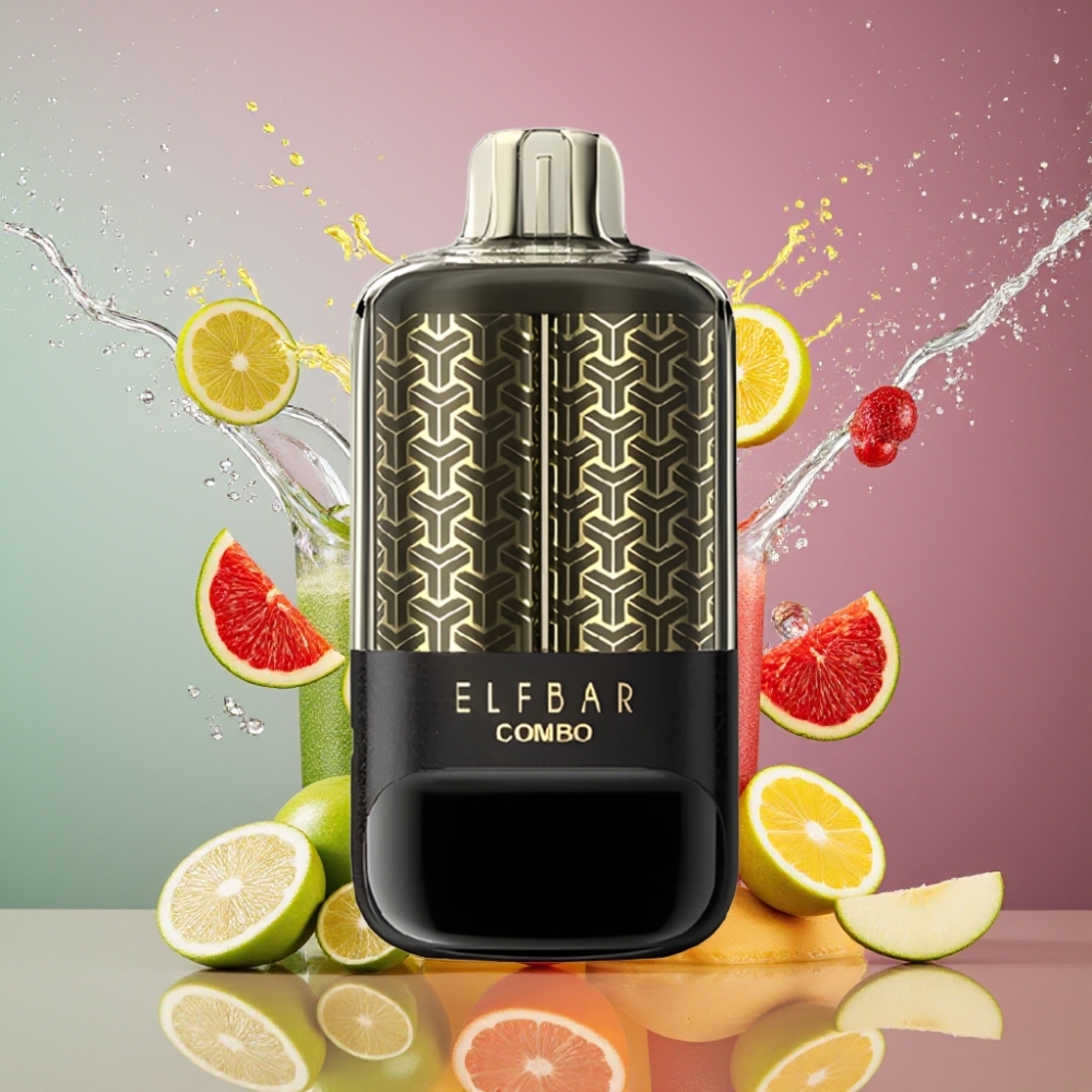 Suomi tukku ELF BAR COMBO 25000 Puffs Disposable Vape 700mAh Type-C Vihreä Omena & Kaksoisomen Shisha, Dual Mode 15W/35W, Näyttö