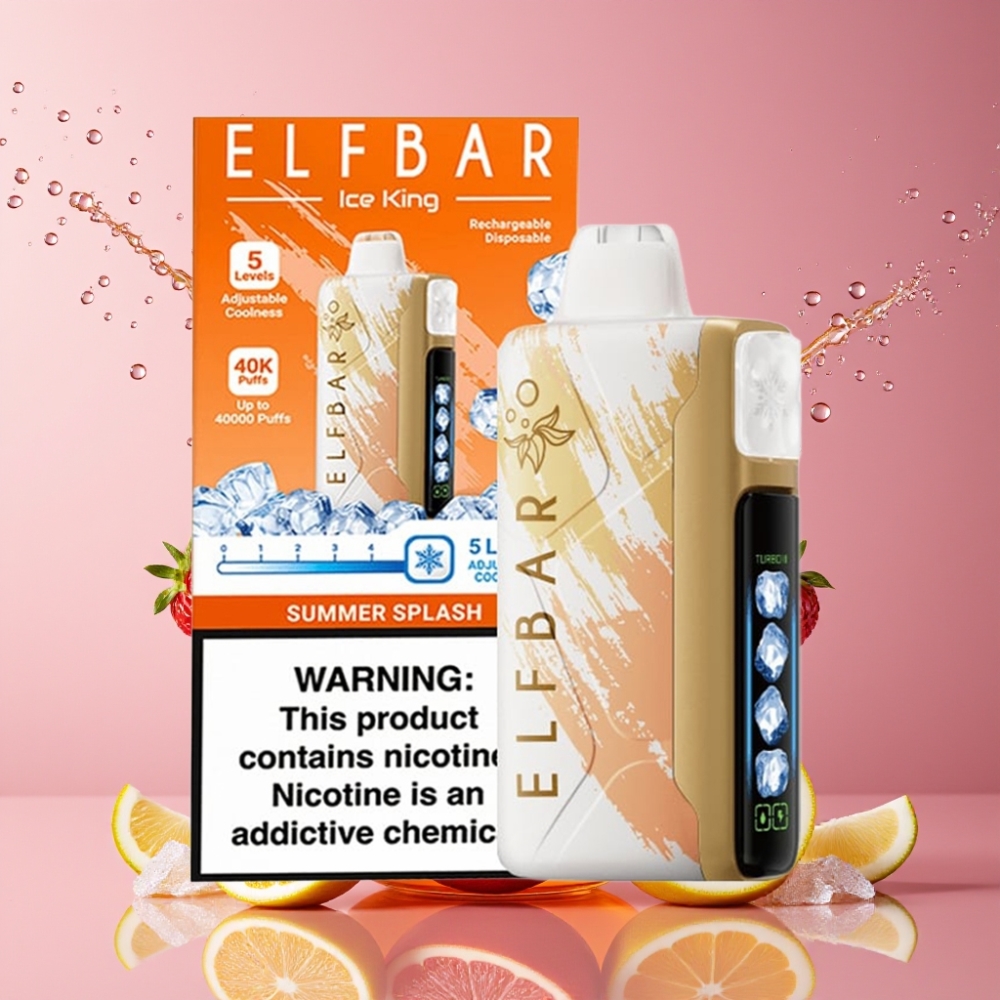 Elf Bar Ice King 40000 Puffs Disposable Vape Suomi tukku - 20ml, 5% Nikotiinia, 850mAh Ladattava, Säädettävä Jäähdytys, 5 Jäähdytystasoa, LCD-näyttö