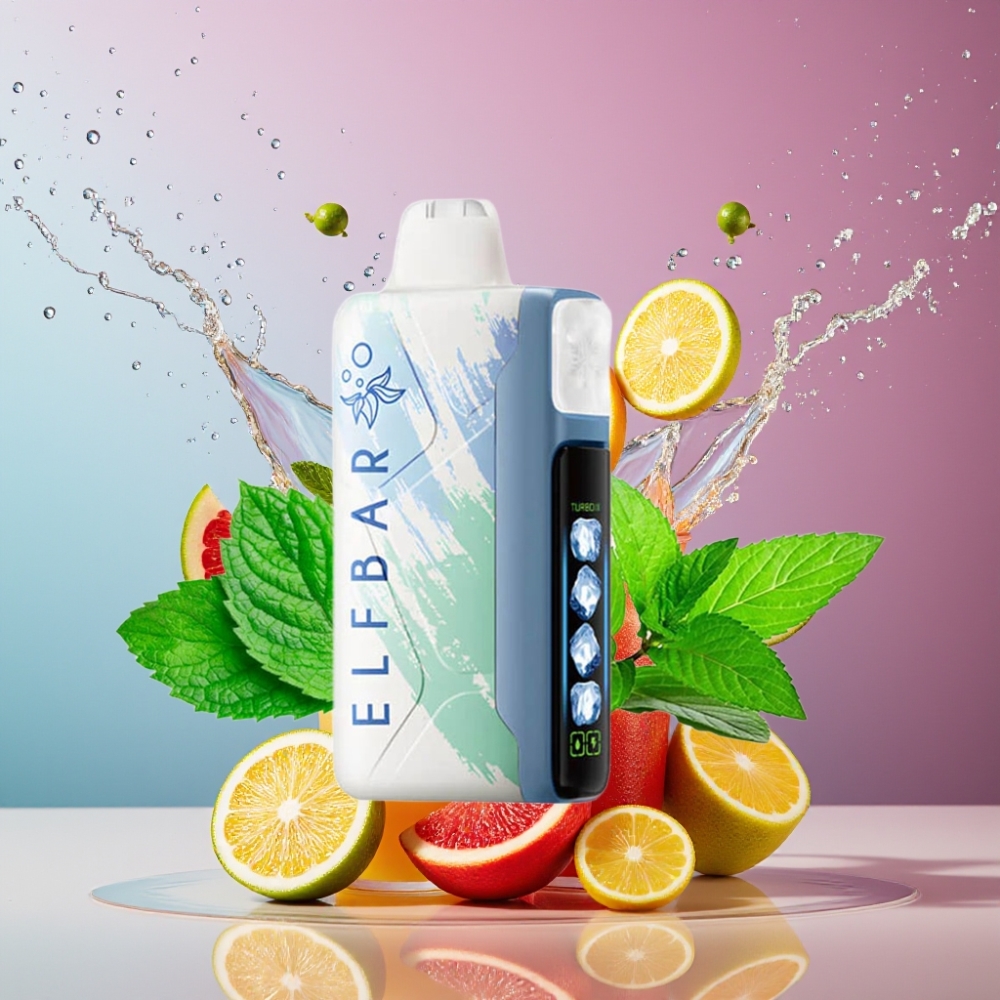 Elf Bar Ice King 40000 Puffs Suomi tukku - 20ml esitäytetty nestekide, 5% nikotiinia, 850mAh akku, säädettävä jäähdytys, Miami Mint
