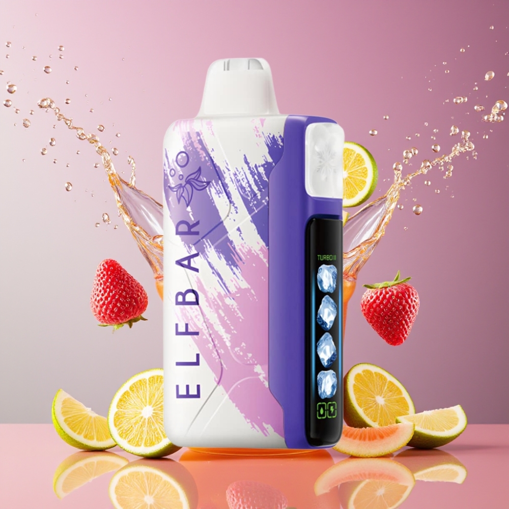 Elf Bar Ice King Suomi Tukku 40000 Puffs 20ml 5% Nikotiinia Ladatausta 850mAh Akulla Sour Lush Gummy - Säädettävä Jäähdytys & LCD-näyttö