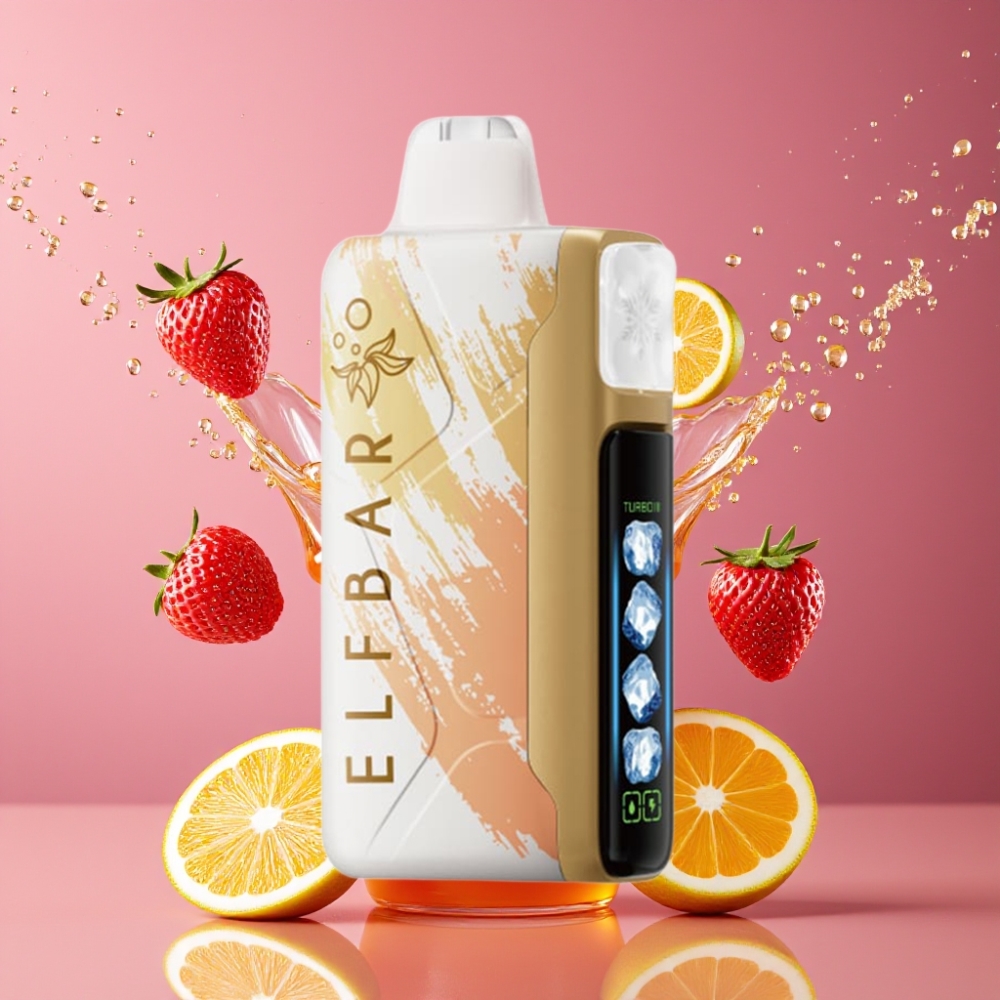 Elf Bar Ice King Suomi Tukku 40000 Tupaa 20ml E-Nestettä 5% Nikotiinia Ladatautuva 850mAh Akku Säädettävä Jäähdytys Dragooni Mansikka-Banaani