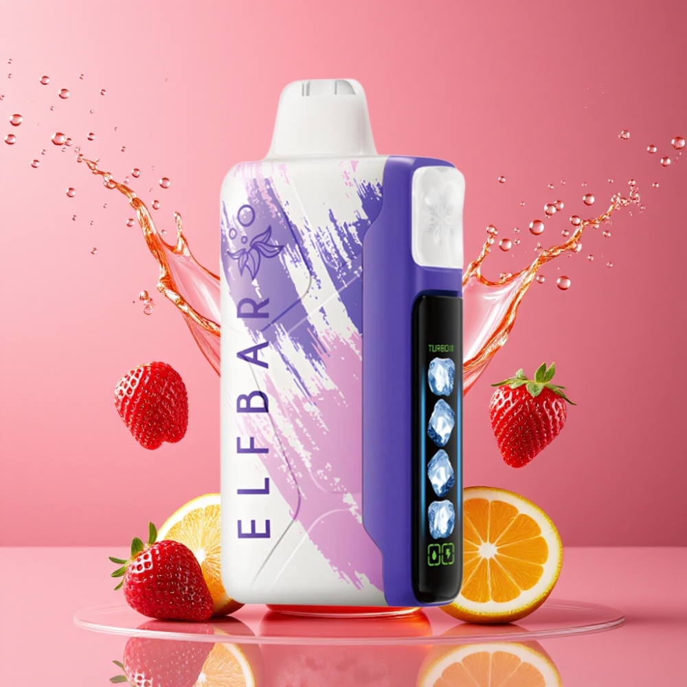 Elf Bar Ice King Suomi tukku 40000 Puffs 20ml 5% Nikotiinia Ladattava 850mAh Akku Säädettävä Jäähdytys Kirpeä Mansikka-Pitahaja