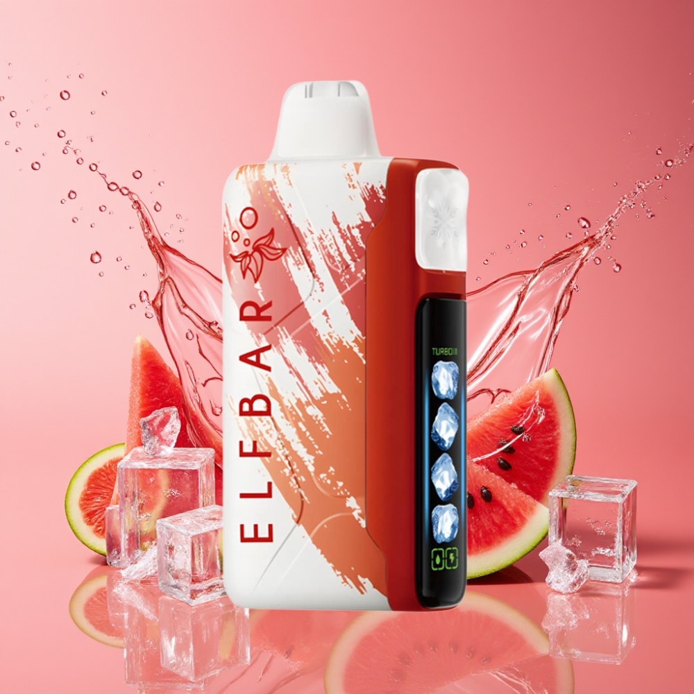 Suomi tukku Elf Bar Ice King 40000 Puffs Disposable Vape Vesimeloni-Jää 20ml 5% Nikotiinia, 850mAh Akku, 5 Jäähdytystasoa, LCD-näyttö