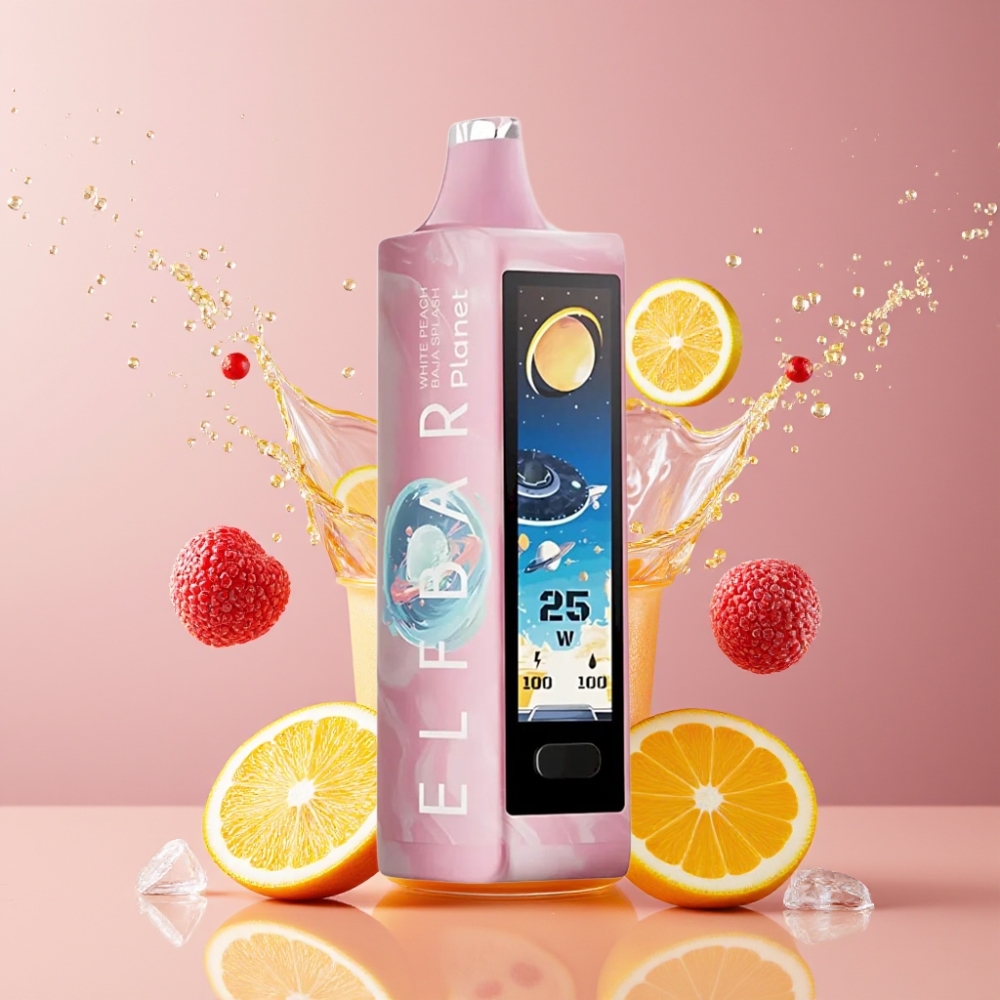 Elf Bar Planet 25000 Puffs 18ml 800mAh Suomi Tukku Disposable Vape Valkoinen Persikka Baja Splash