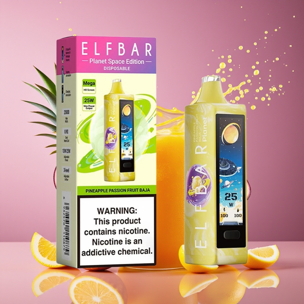 Elf Bar Planet 25000 Puffs Disposable Vape Ananas-Passionhedelmä Baja Suomi tukku - 5% Nikotiinia, 18ml Nestemäärä, 800mAh Akku