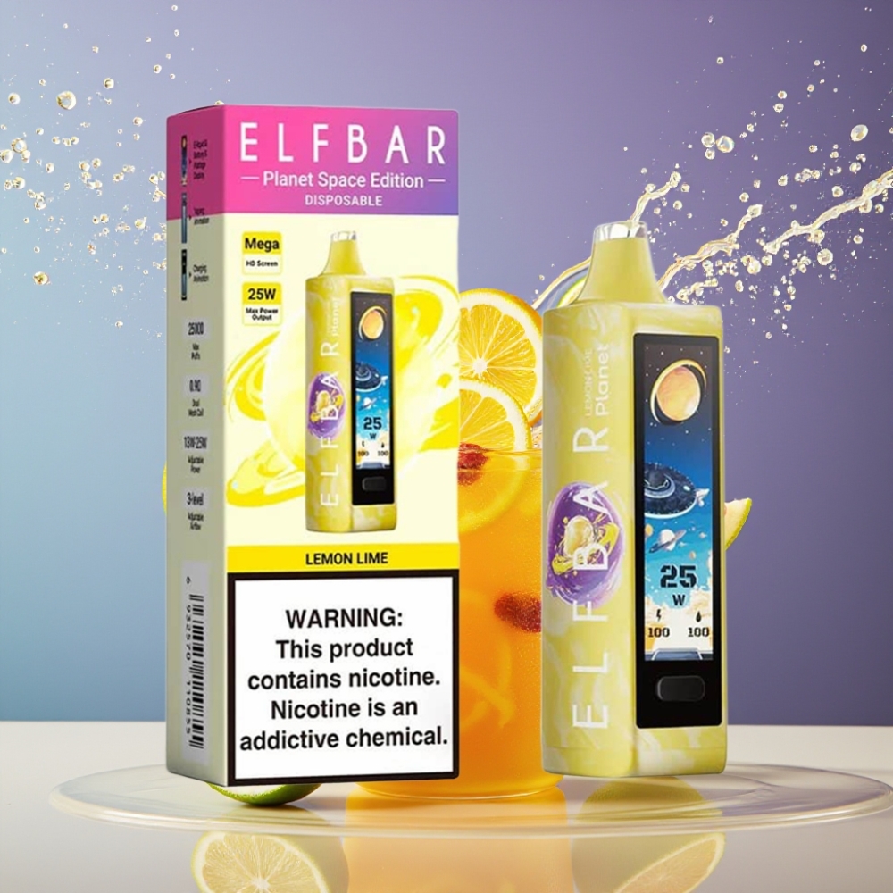 Elf Bar Planet 25000 Puffs Disposable Vape Sitruuna-Lime 18ml 800mAh Suomi tukku