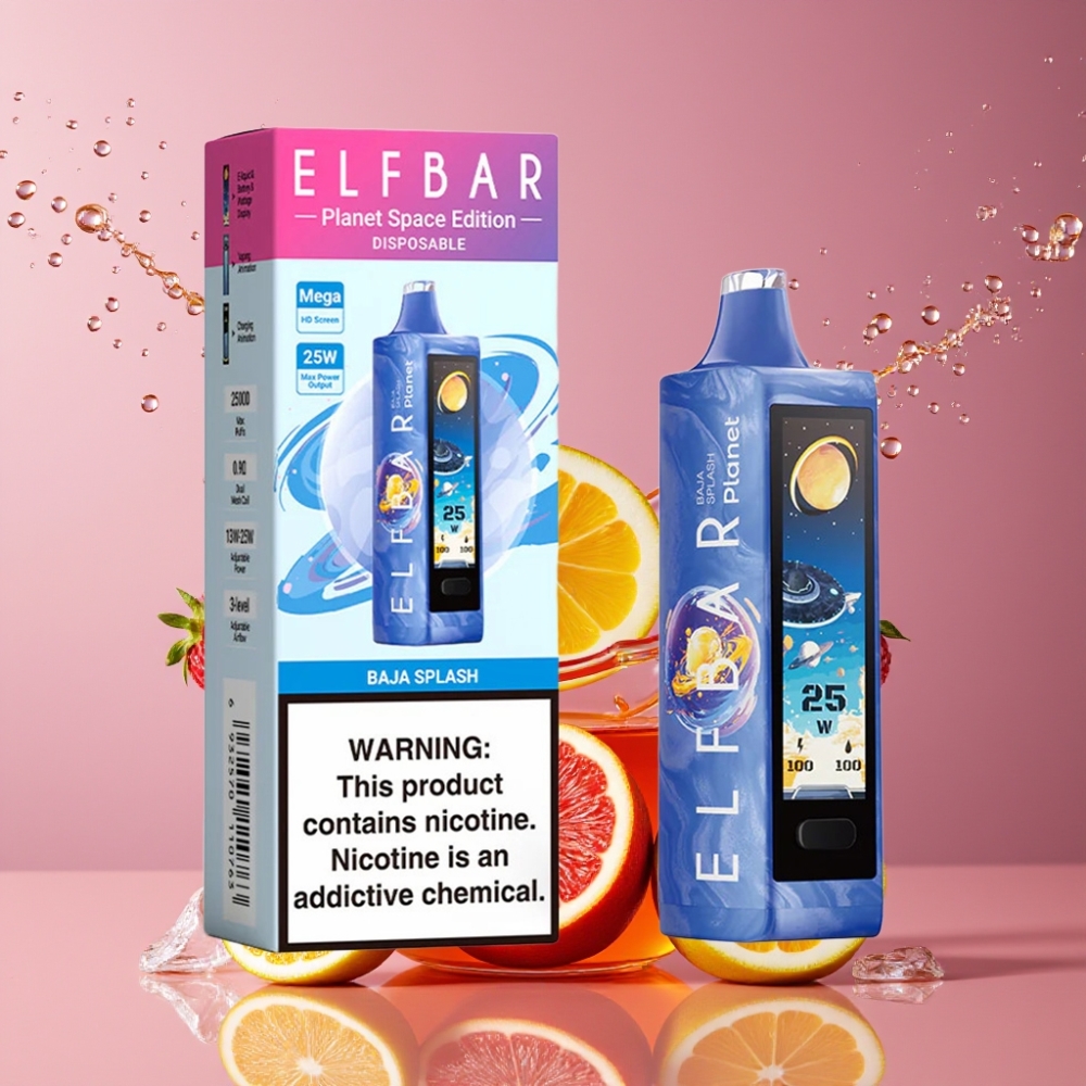 Suomi Tukku Elf Bar Planet 25000 Puffs Disposable Vape Baja Splash 5% 18ml 800mAh Mesh
