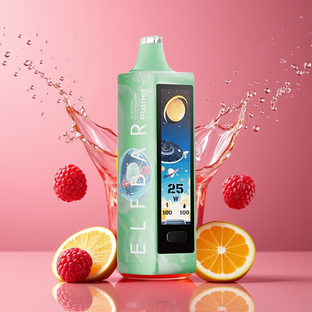 Suomi tukku Elf Bar Planet 25000 Puffs 18ml 5% Nikotiinia Latauskelpoinen Disposable Vape Jasminin-Vadelma