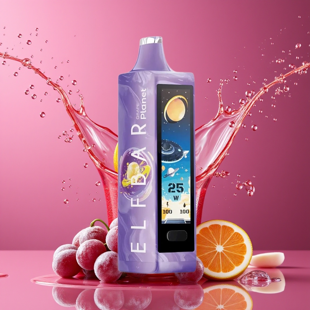 Suomi tukku Elf Bar Planet 25000 Puffs Disposable Vape Viinirypäle – 5% Nikotiinia, 18ml, 800mAh