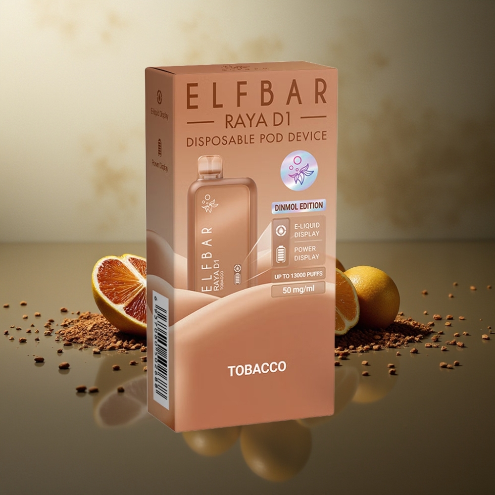 Elf Bar Raya D1 Suomi tukku 13000 Puffs 18ml 650mAh Type-C Kertakäyttöinen Vape Tobacco