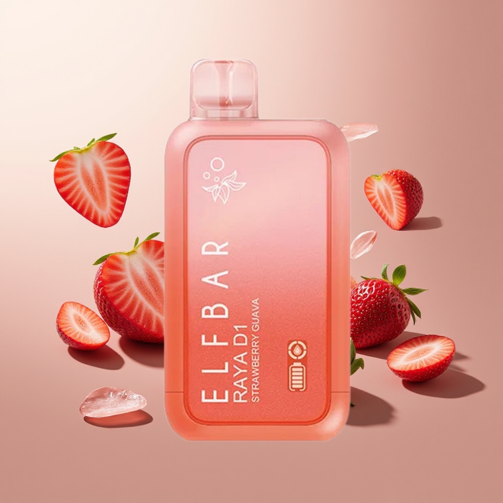 Suomi tukku - Elf Bar Raya D1 13000 Puffs 18ml 650mAh Type-C Kertakäyttöinen Vape Mansikka-Guava