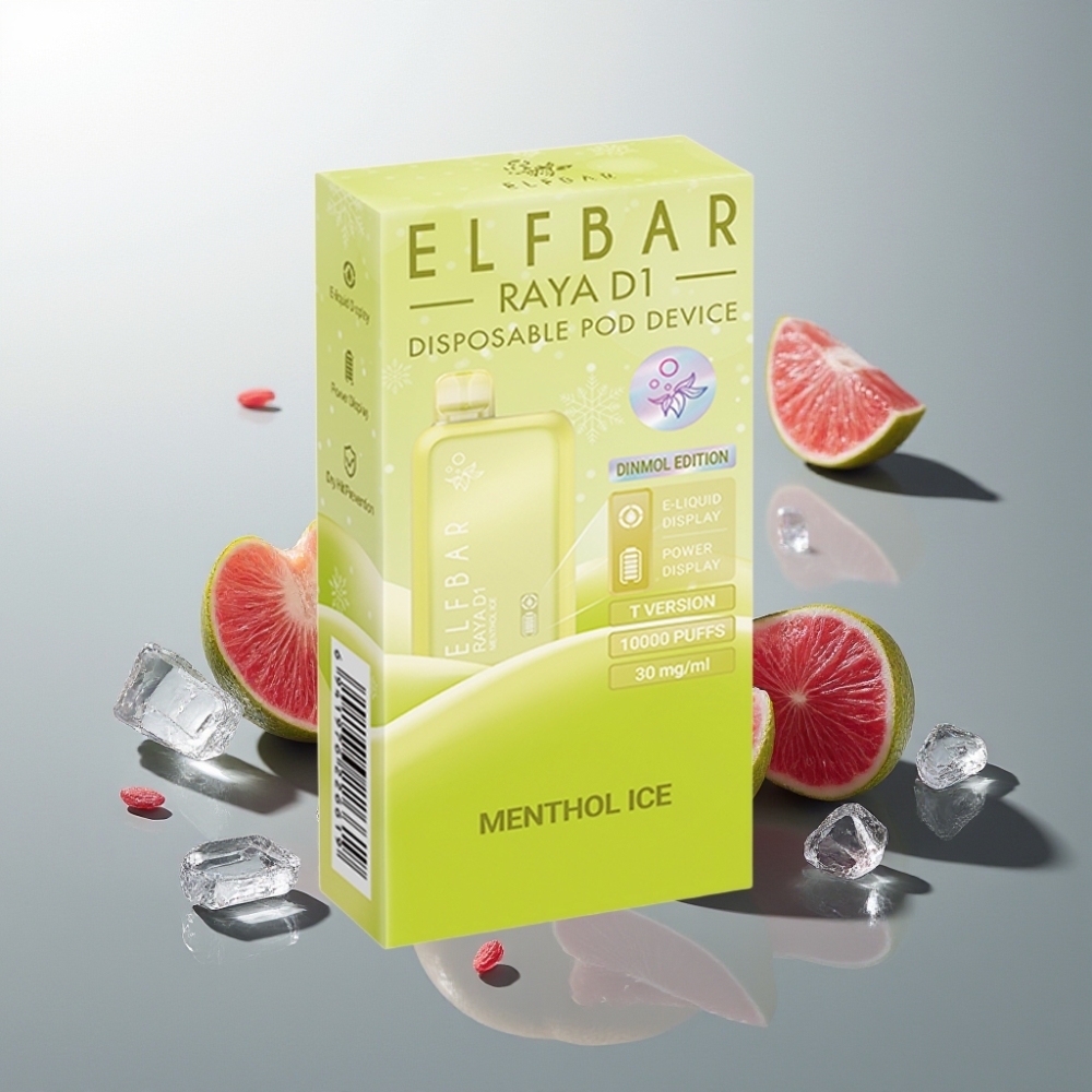 Suomi tukku Elf Bar Raya D1 13000 Puffs 18ml Menthol-Ice Kertakäyttöinen Vape 650mAh Ladattava
