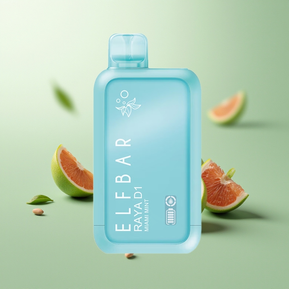 Suomi tukku Elf Bar Raya D1 13000 Puffs Kertakäyttöinen Vape 18ml 650mAh Miami Mint
