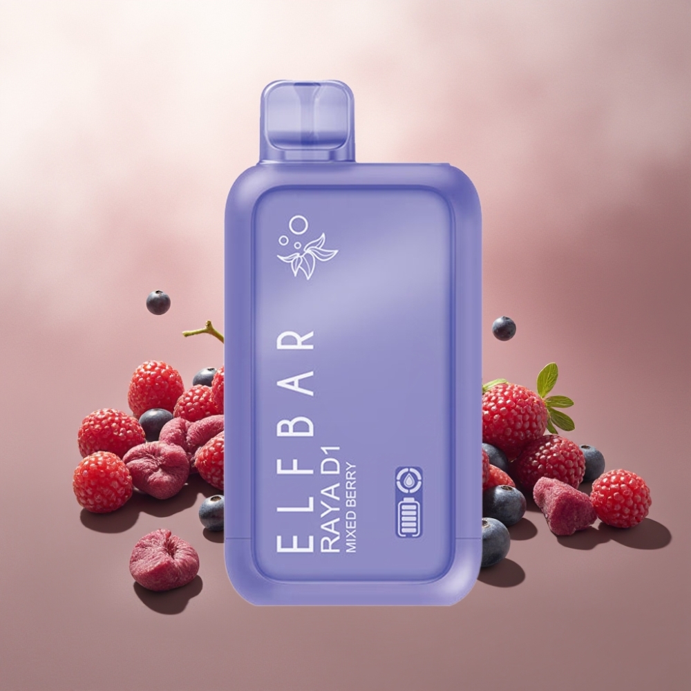 Suomi tukku Elf Bar Raya D1 13000 Puffs Kertakäyttöinen Vape Mixed Berry - 18ml, 650mAh, Type-C
