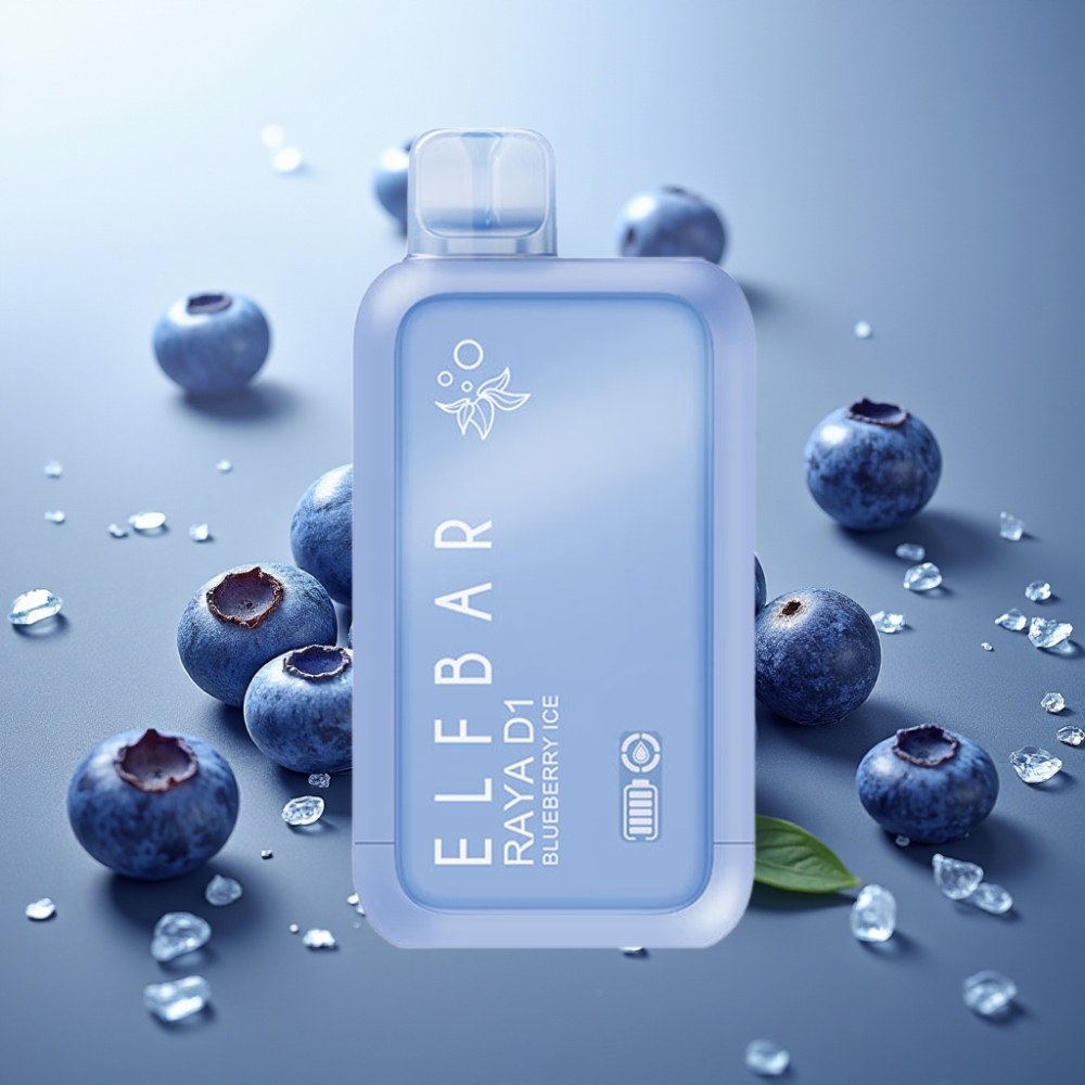 Suomi tukku Elf Bar Raya D1 13000 Puffs Kertakäyttöinen Vape Mustikkajää 18ml 650mAh Type-C