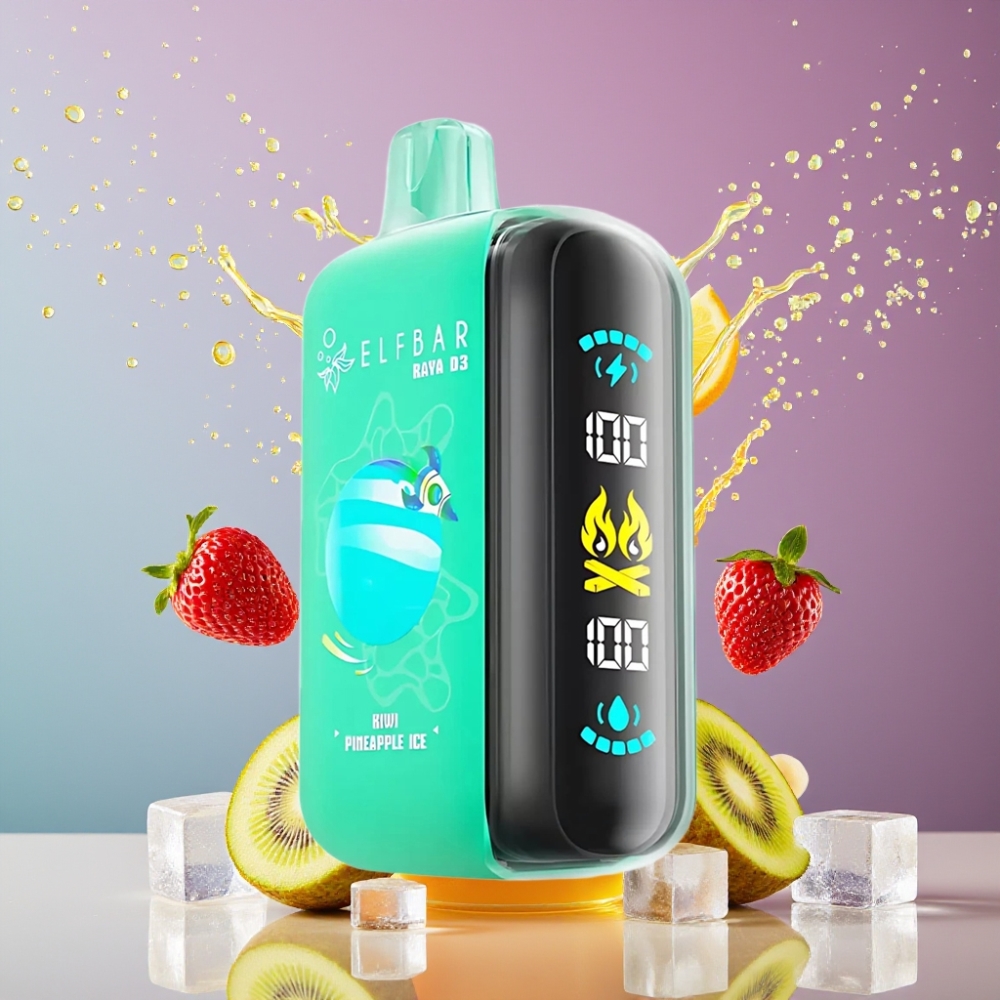 ELF BAR RAYA D3 25000 Puffs Disposable Vape 850mAh Akku 23ml Esitäytetty 5% Nikotiini Suomi Tukku Kiivi Ananas Jää
