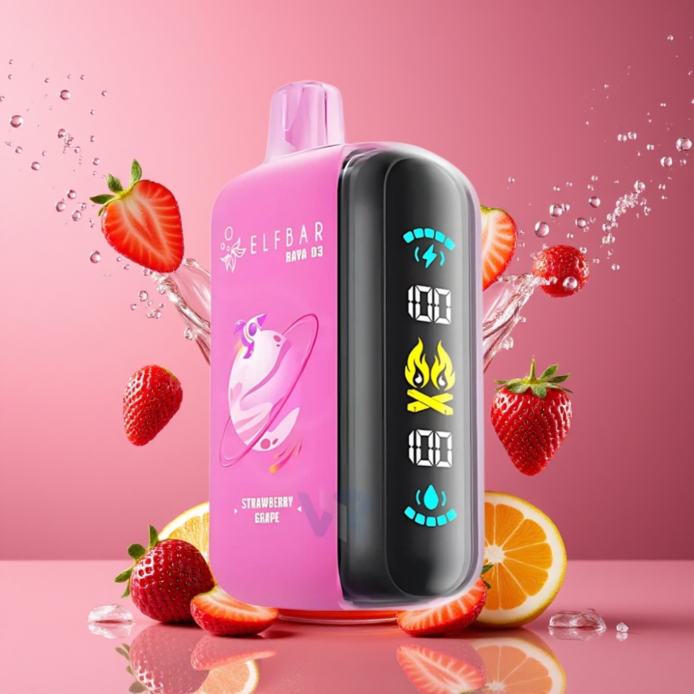ELF BAR RAYA D3 25000 Puffs Disposable Vape Mansikka Viinirypäle Suomi tukku – 850mAh Akku, 23ml Nestemäis