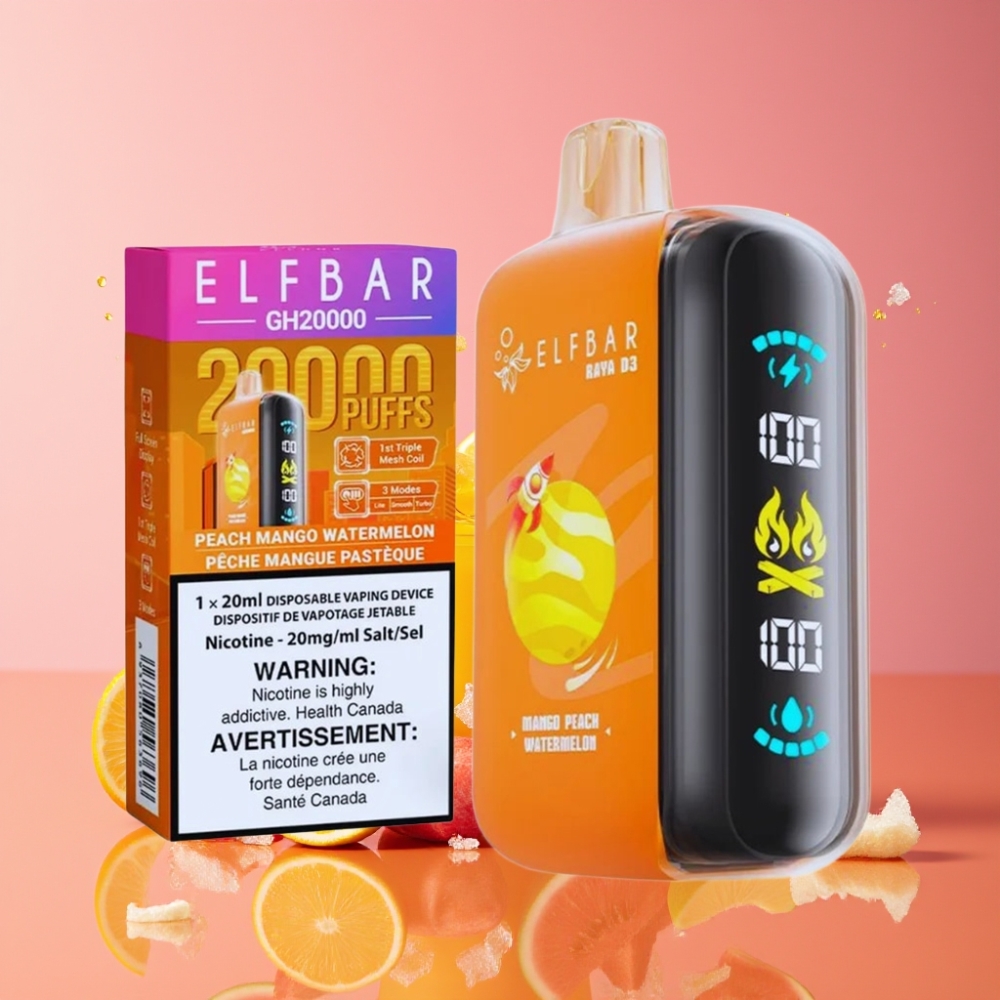ELF BAR RAYA D3 25000 Puffs Suomi tukku Disposable Vape Mangosta Persikka Vesimeloni 850mAh Akku 23ml Esitäytetty 5% Nikotiinia