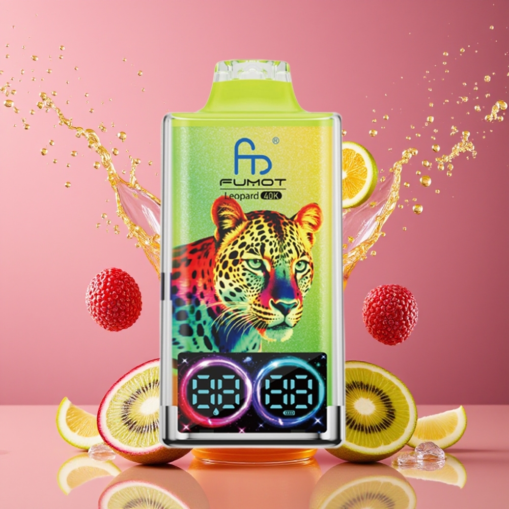 Suomi tukku Fumot Leopard 40K Puffs Disposable Vape Kivi-Passionhedelmä-Guava 700mAh Dual Mesh Type-C Lataus