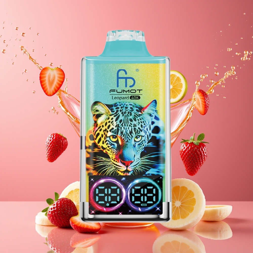 Suomi tukku Fumot Leopard 40K Puffs Disposable Vape Mansikka-Banaani 700mAh Dual Mesh Type-C