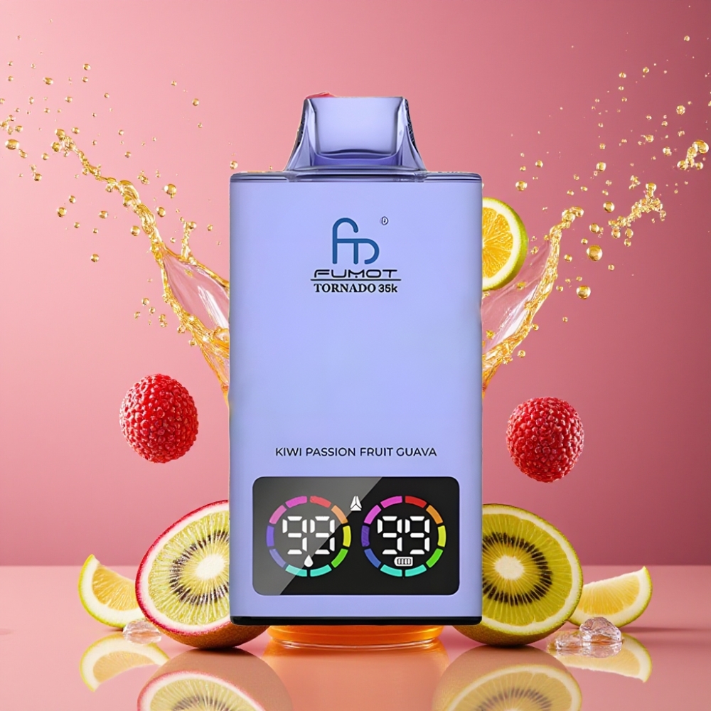 Suomi tukku Fumot Tornado 35K Disposable Vape 15ml E-juice 35000 Puffs Dual Mesh Coil USB-C Fast Charging Kiivi Passiohedelmä Guava