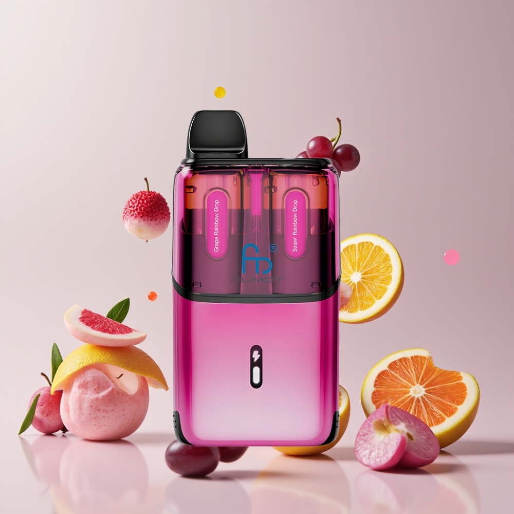 Suomi tukku Fumot Ultra T32000 Kertakäyttöinen Vape 32000 Puffs 800mAh Viinirypäleen & Mansikan Sateenkaari Pisarat