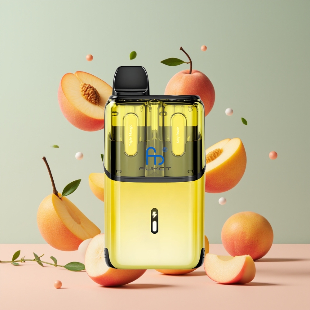 Suomi tukku Fumot Ultra T32000 Kertakäyttöinen Vape – Kolmois Mango & Mehevä Persikka, 32000 puffs, 800mAh akku, Type-C pikalataus