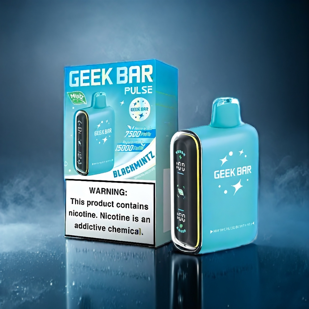 Suomi tukku Geek Bar Pulse 15000 Puffs Minttiversio – 16ML, 5% Nikotiinia, Säädettävä Ilmanvirtaus, USB Type-C