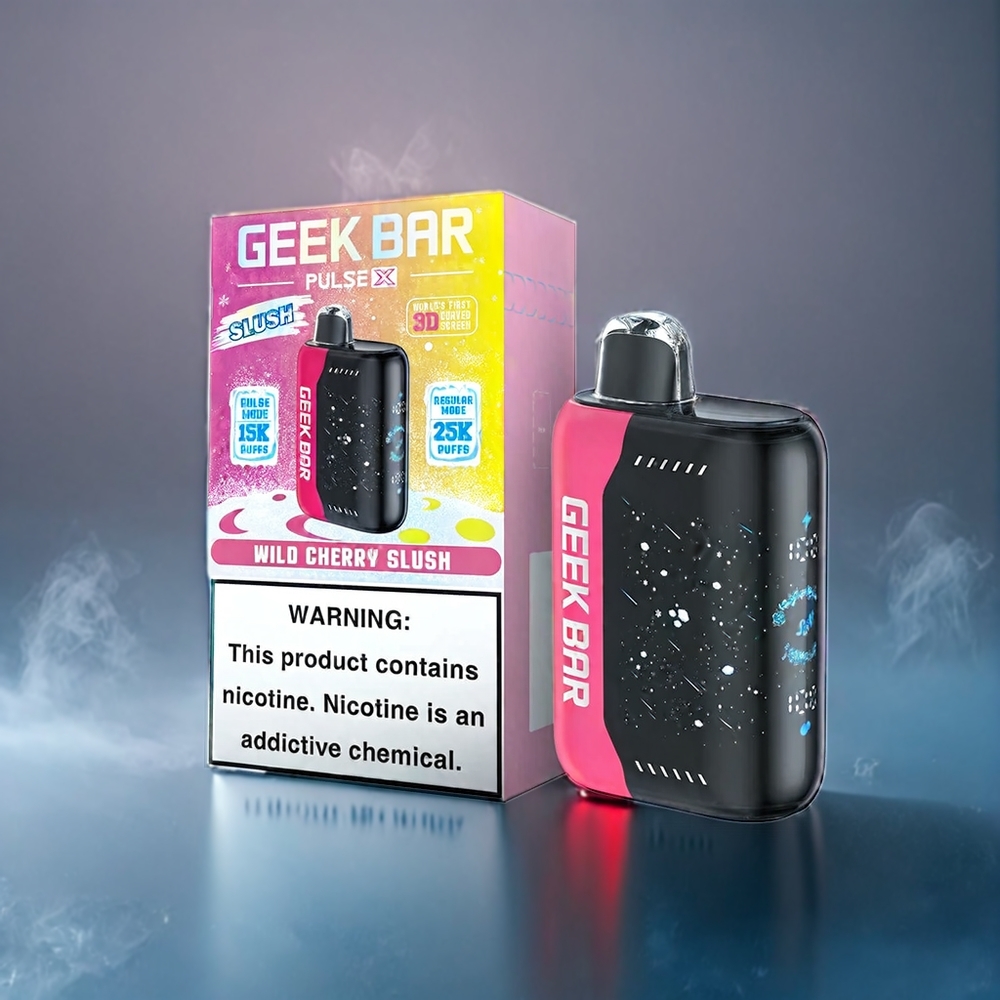 Suomi tukku Geek Bar Pulse X 25000 Puffs Slush Edition - 18mL E-Nestemä, 0-5% Nikotiinia, 3D Näyttö, USB-C