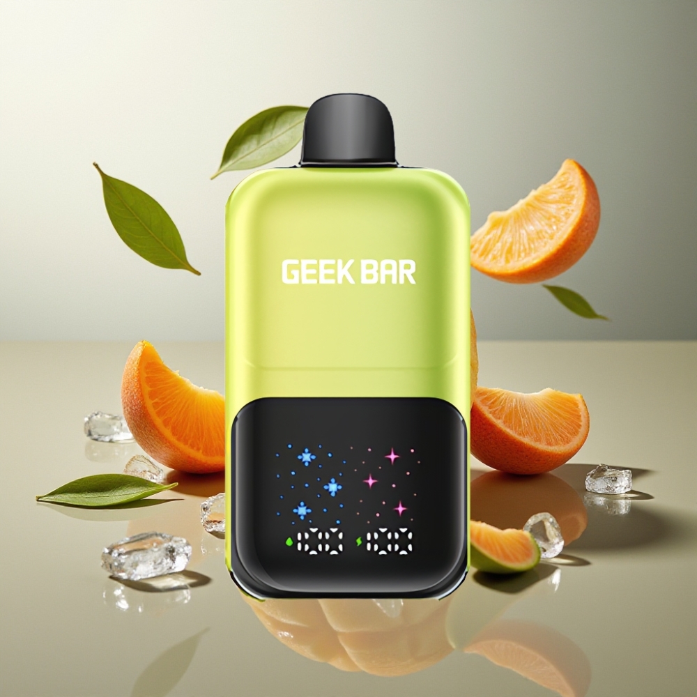 Suomi tukku GEEKBAR 2GO 20ml 50000 Puffs Two Series Kertakäyttöinen Vape Pen Meksikon Mango Jää Ladattava Akku Dual Tanks 5% Nikotiini Salt Strength