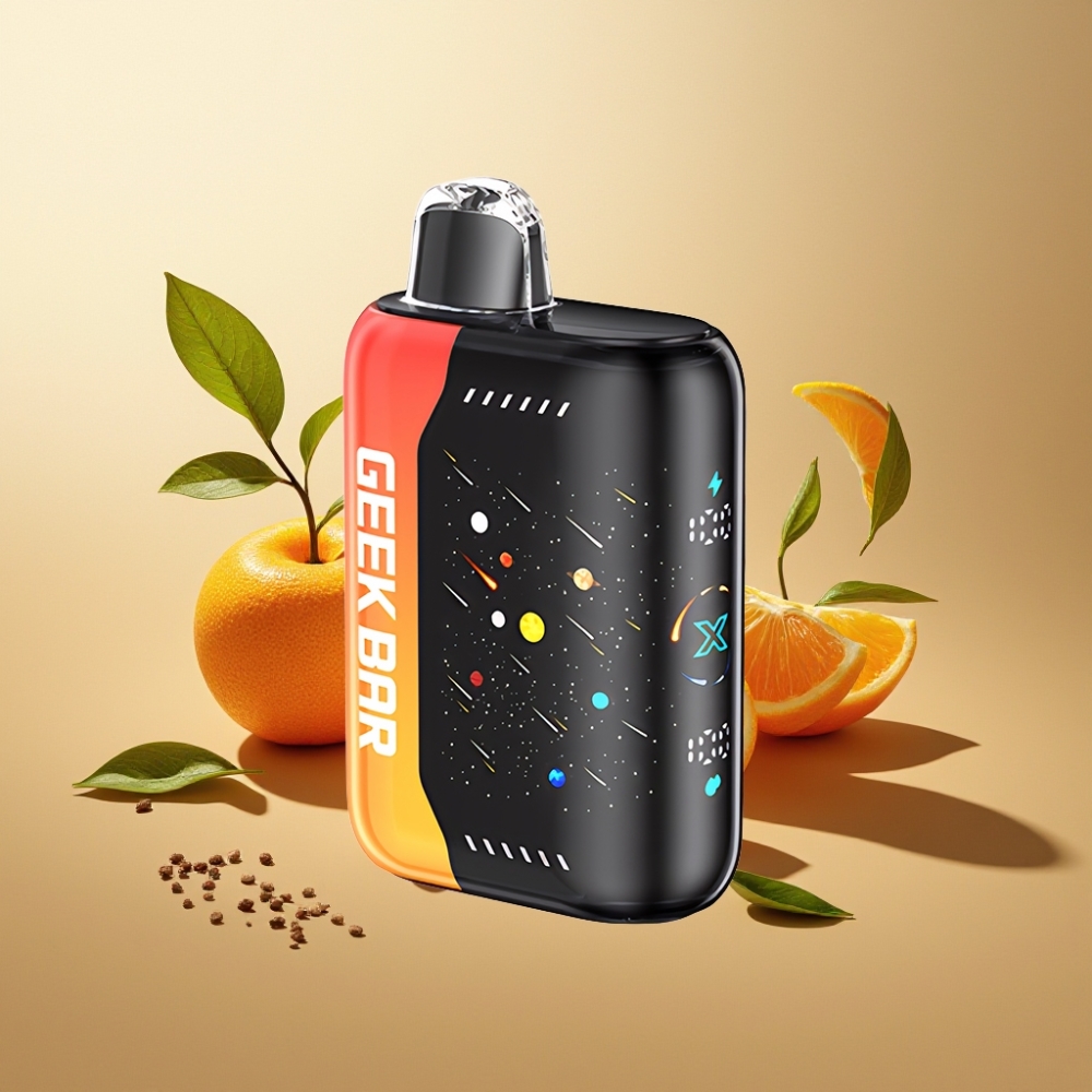 GEEKBAR Pulse X 42K Puffs Meteor Edition Suomi Tukku – 820mAh Pikalataus, 3D Kaareva Näyttö, Dual Mesh Coil, 5% Nikotiinia, Appelsiini-Lohikäärme
