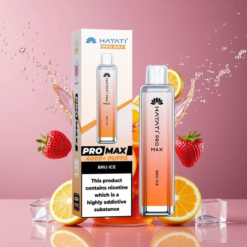 Hayati Pro Max 4000 Puffs Suomi Tukku Disposable Vape Bru Ice – 1400mAh Rechargeable Battery, Dual 1.1 Ohm Mesh Coil, 2%/5% Nicotine, TPD-Compliant