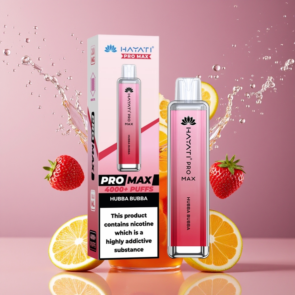 Hayati Pro Max 4000 Puffs Suomi tukku Disposable Vape Hubba Bubba - 2%/5% Nikotiinia, 1400mAh Akku, 1.1 Ohm Kaksoiskela