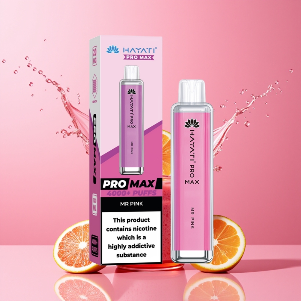 Suomi tukku Hayati Pro Max 4000 Puffs Disposable Vape Mr Pink - 2%/5% Nicotine, 1400mAh Rechargeable, 4000 Puffs, Dual 1.1 Ohm Mesh Coil, TPD-Compliance