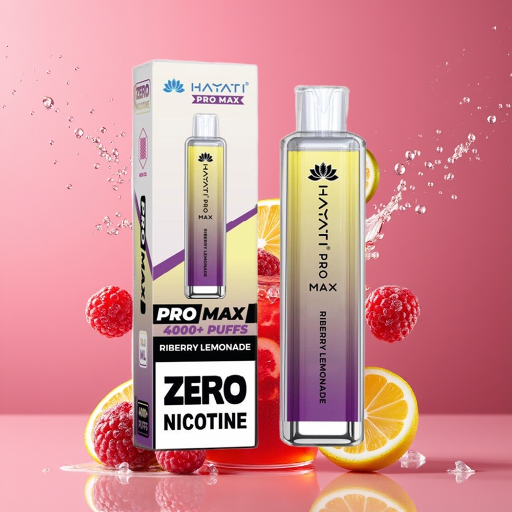 Suomi tukku Hayati Pro Max 4000 Puffs Disposable Vape Riberry Lemonade (1400mAh, 2%/5% Nikotiinia, 1.1 Ohm Kaksoisverkkokäämi)