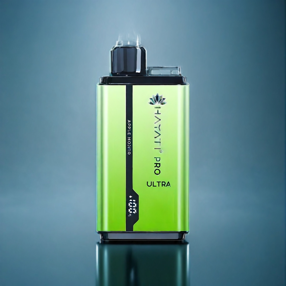 Suomi tukku Hayati Pro Ultra 15000 Puffs Vape Omena Mojito - 15000+ Puffs, 850mAh, 2% Nikotiinia, 49 Makuvalikoimaa